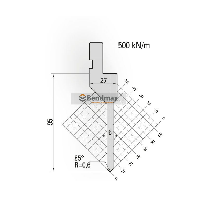 amada straight punch tool 11270-Angle85° R 0,6 mm H95 mm