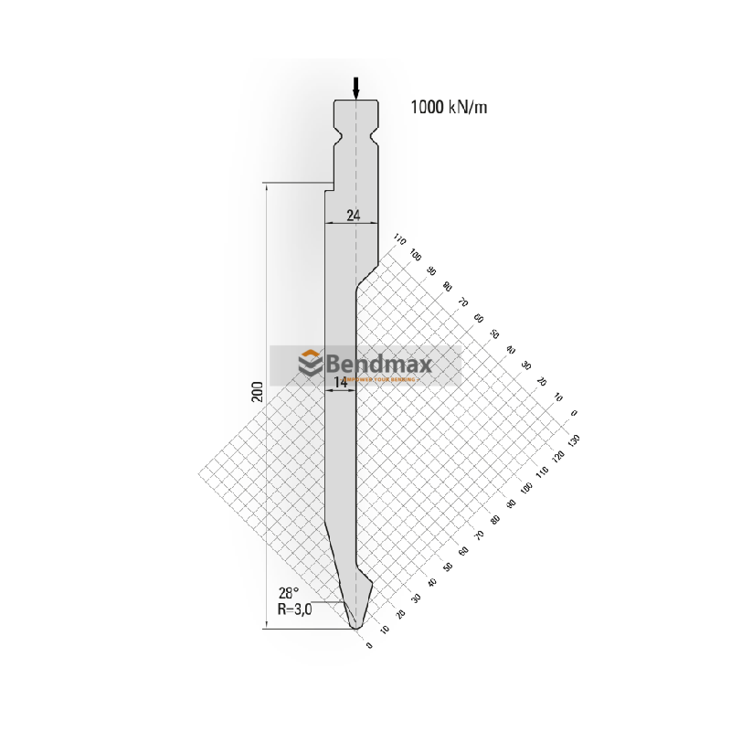 Narrow Style Punch for Acute Bending