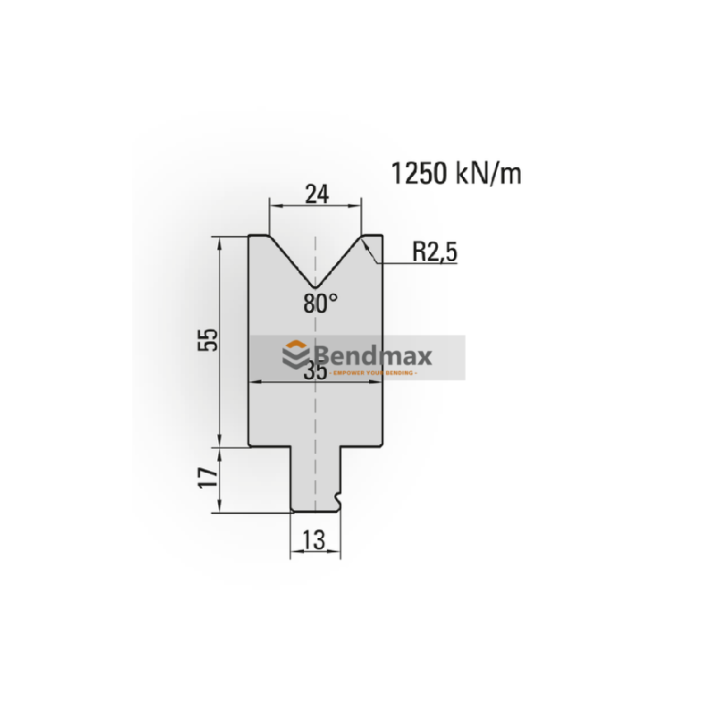 Bending Die for Wila-System 80° H55 Press Brake